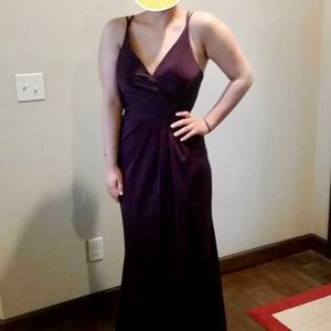 Women’s Faviana Long Formal Prom Dress, Plum, Size 8